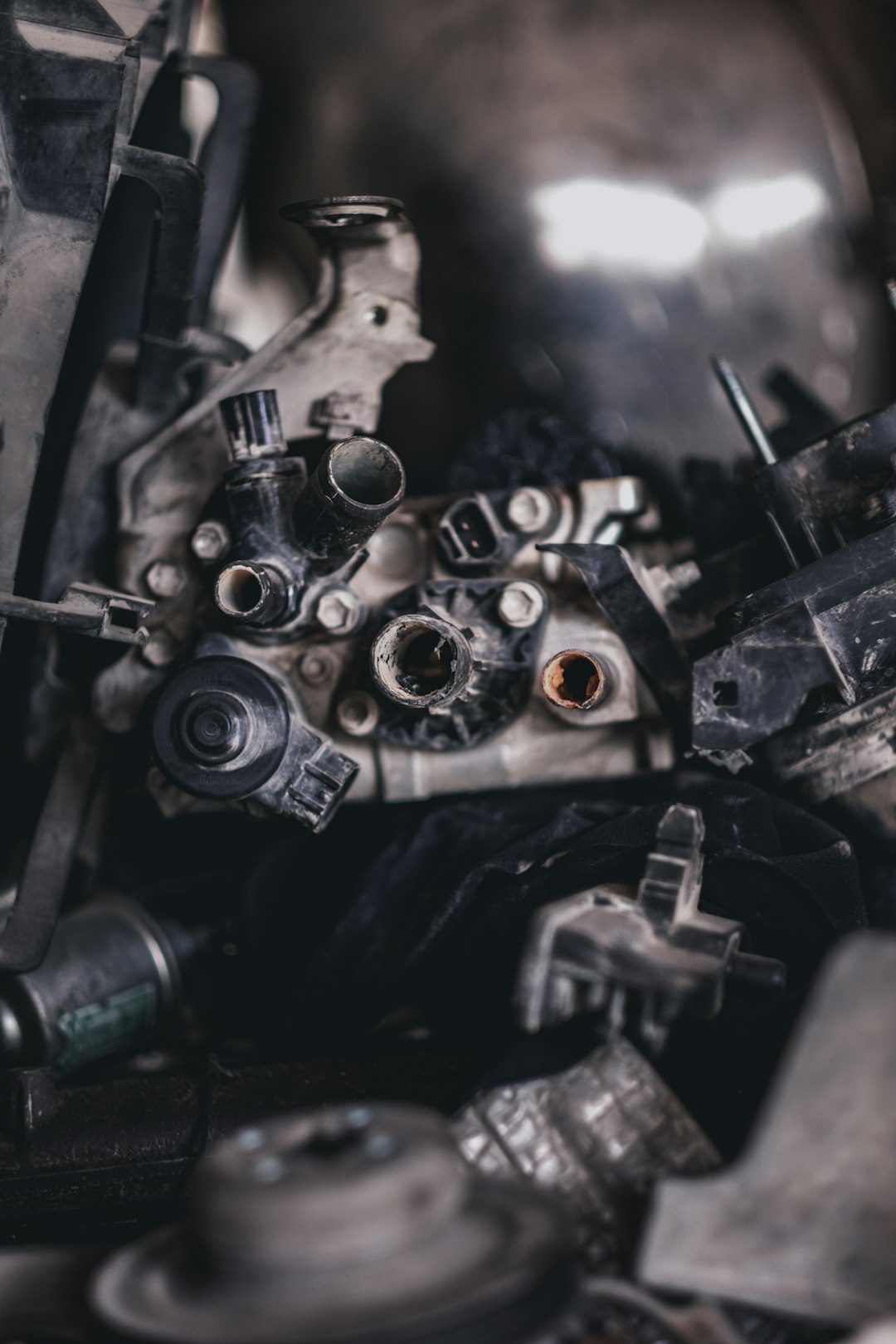 Busy Automobile Workshop: Mechanics at Work in a Garage